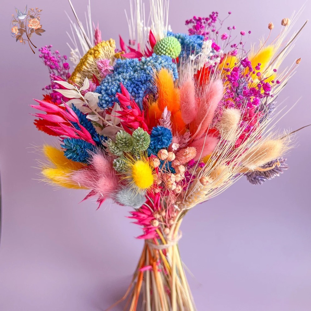 Dried Flower Bunch - Kolorowy Bukiet Ślubny z Suszonych Kwiatów