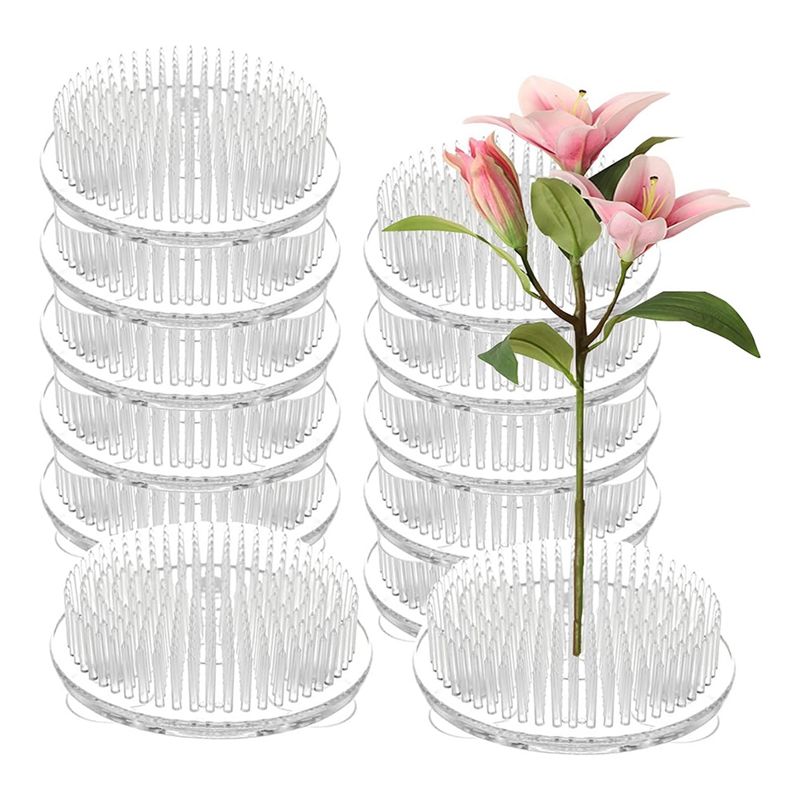 Flower Frog Pin - Zestaw 12 przezroczystych plastikowych żabek do