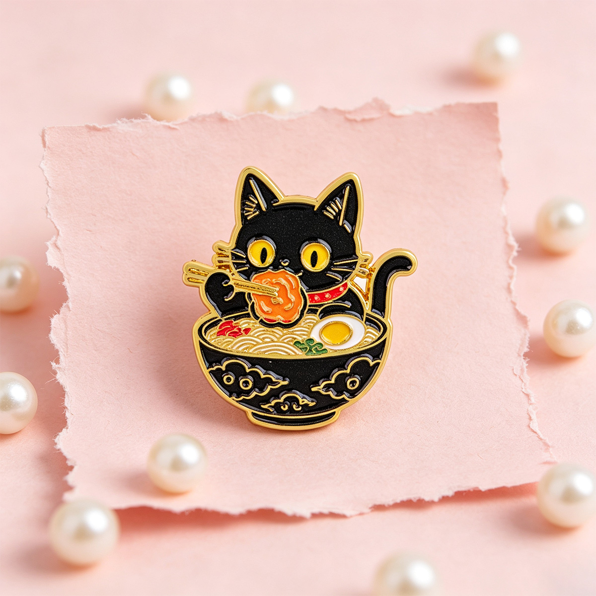 Urocze Kotki Emaliowane Przypi – Flower Frog Pin recenzja i cena
