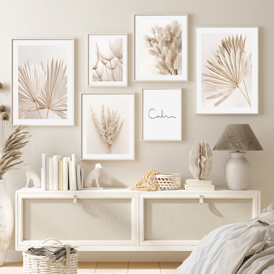 Neutralny beżowy boho mural śc – Palm Leaf Dried recenzja i cena