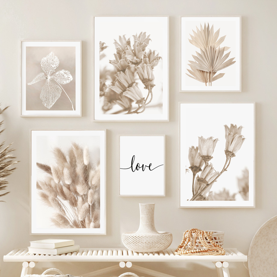 Neutralny beżowy boho obraz na – Palm Leaf Dried recenzja i cena