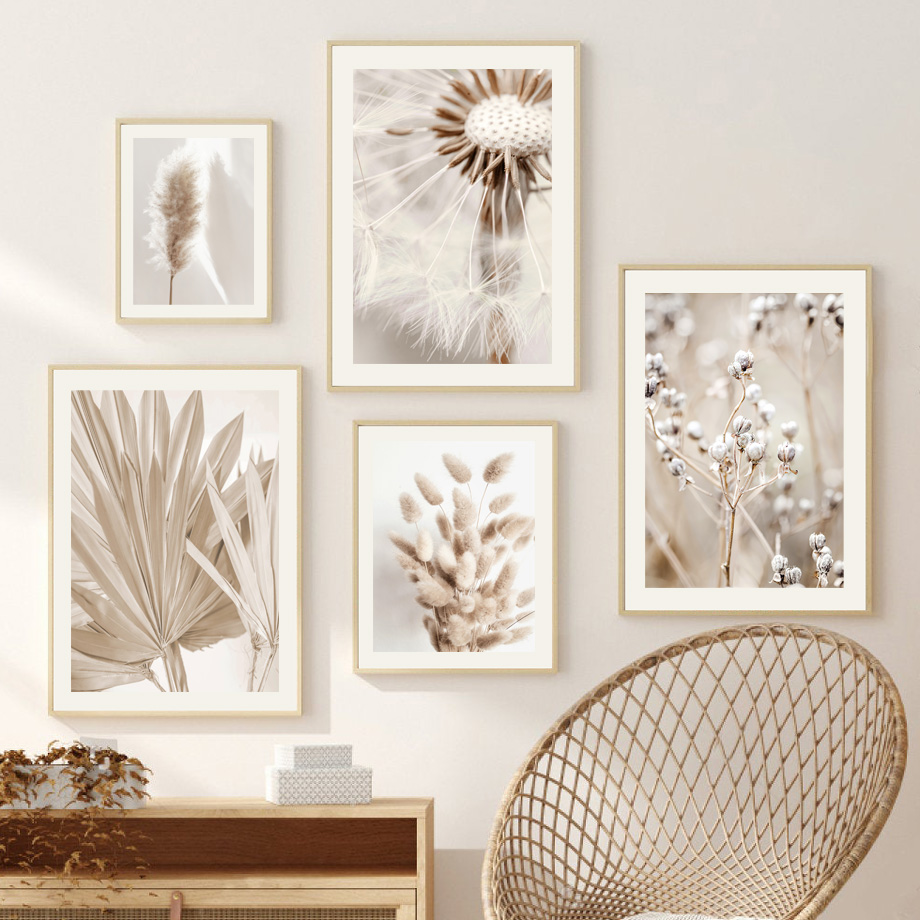 Neutralny beżowy boho obraz na – Palm Leaf Dried recenzja i cena