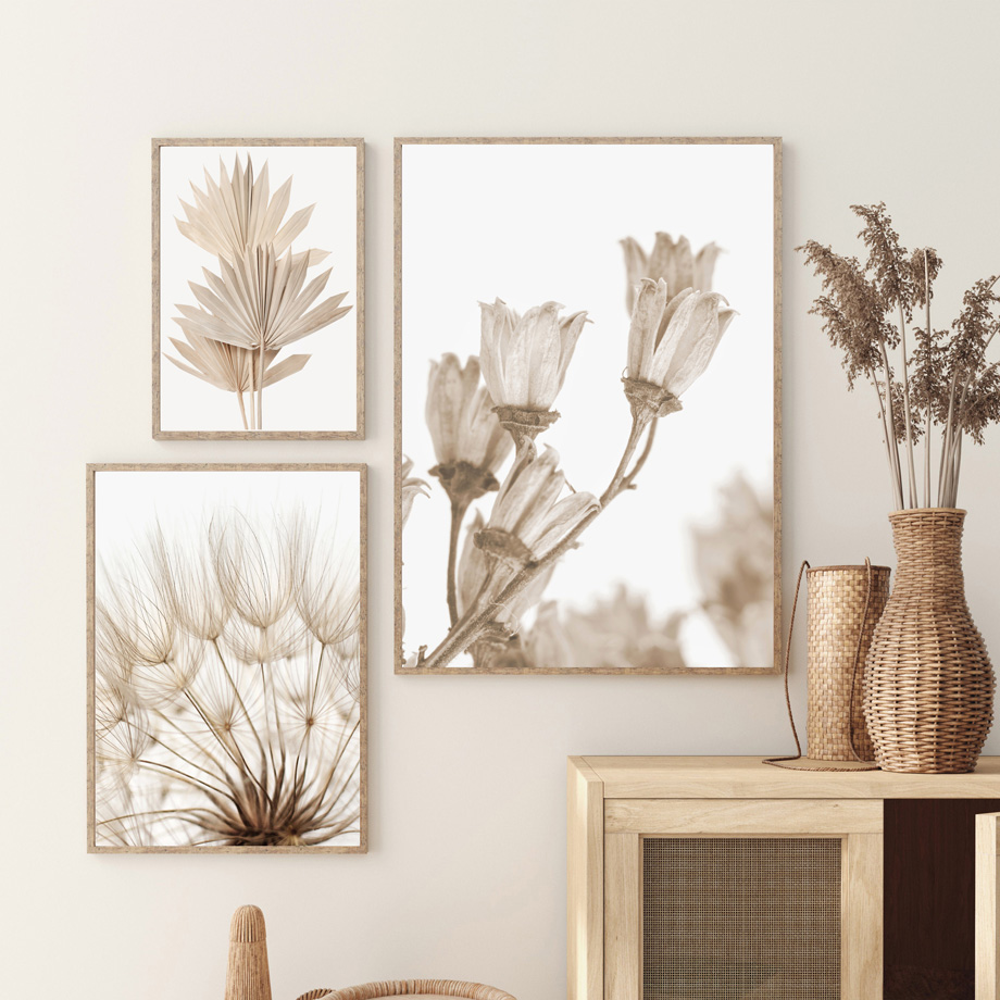 Neutralny beżowy boho obraz na – Palm Leaf Dried recenzja i cena